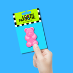 Autocollant d'ours en gomme rose