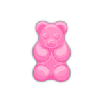 Autocollant d'ours en gomme rose