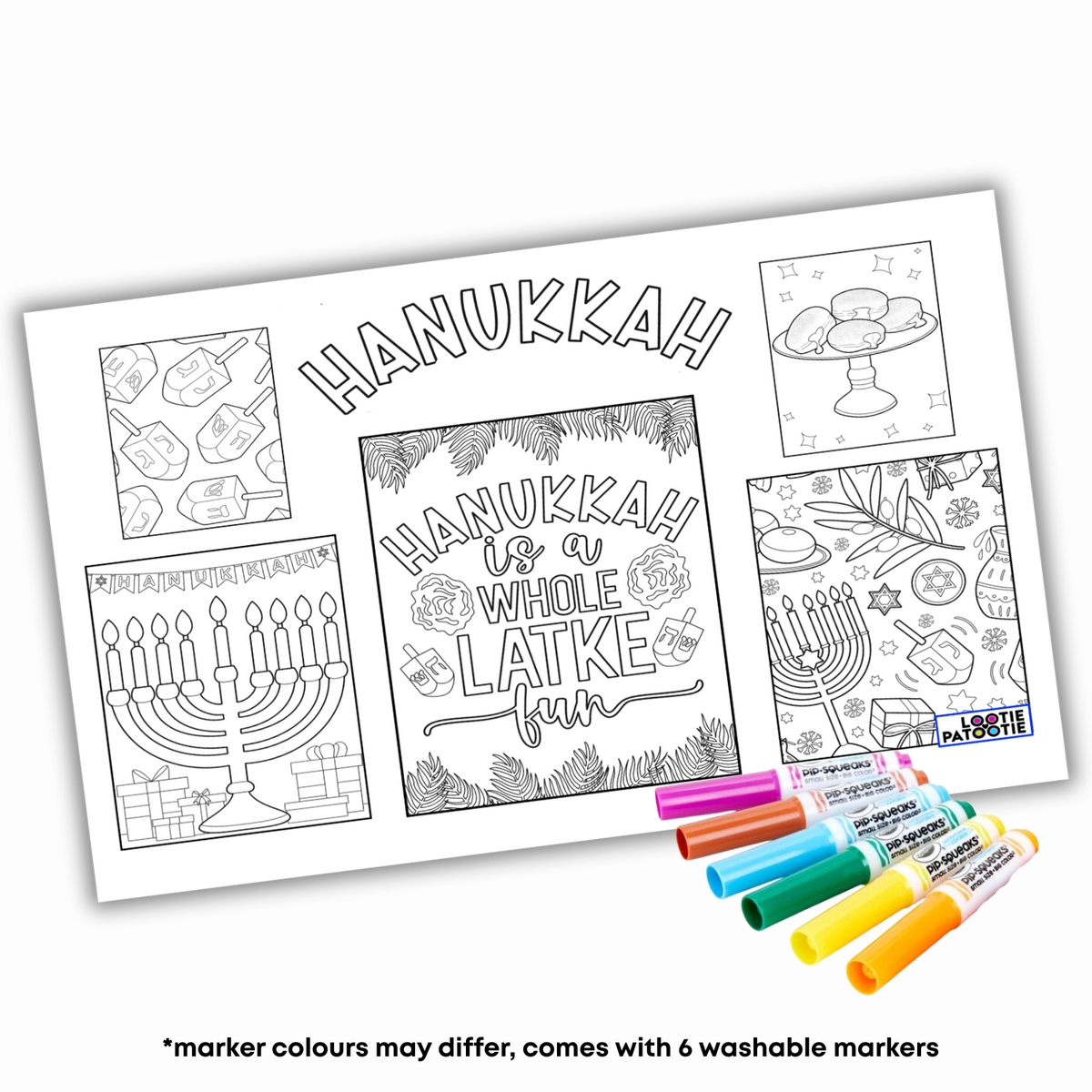 Lot de 5 sets de table jetables Hanukkah