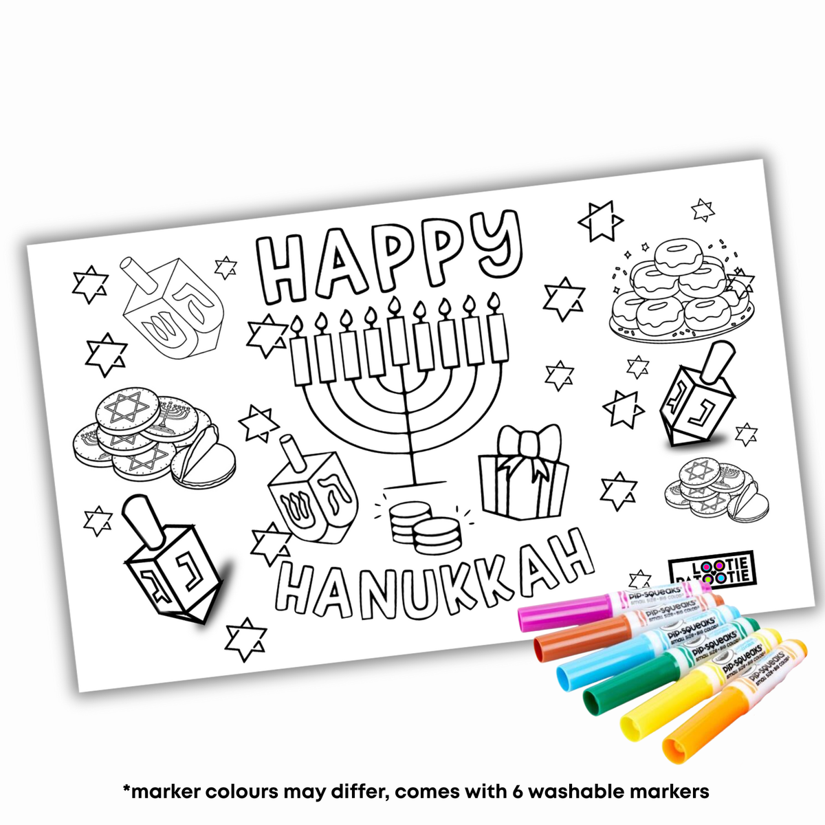 Lot de 5 sets de table jetables Hanukkah
