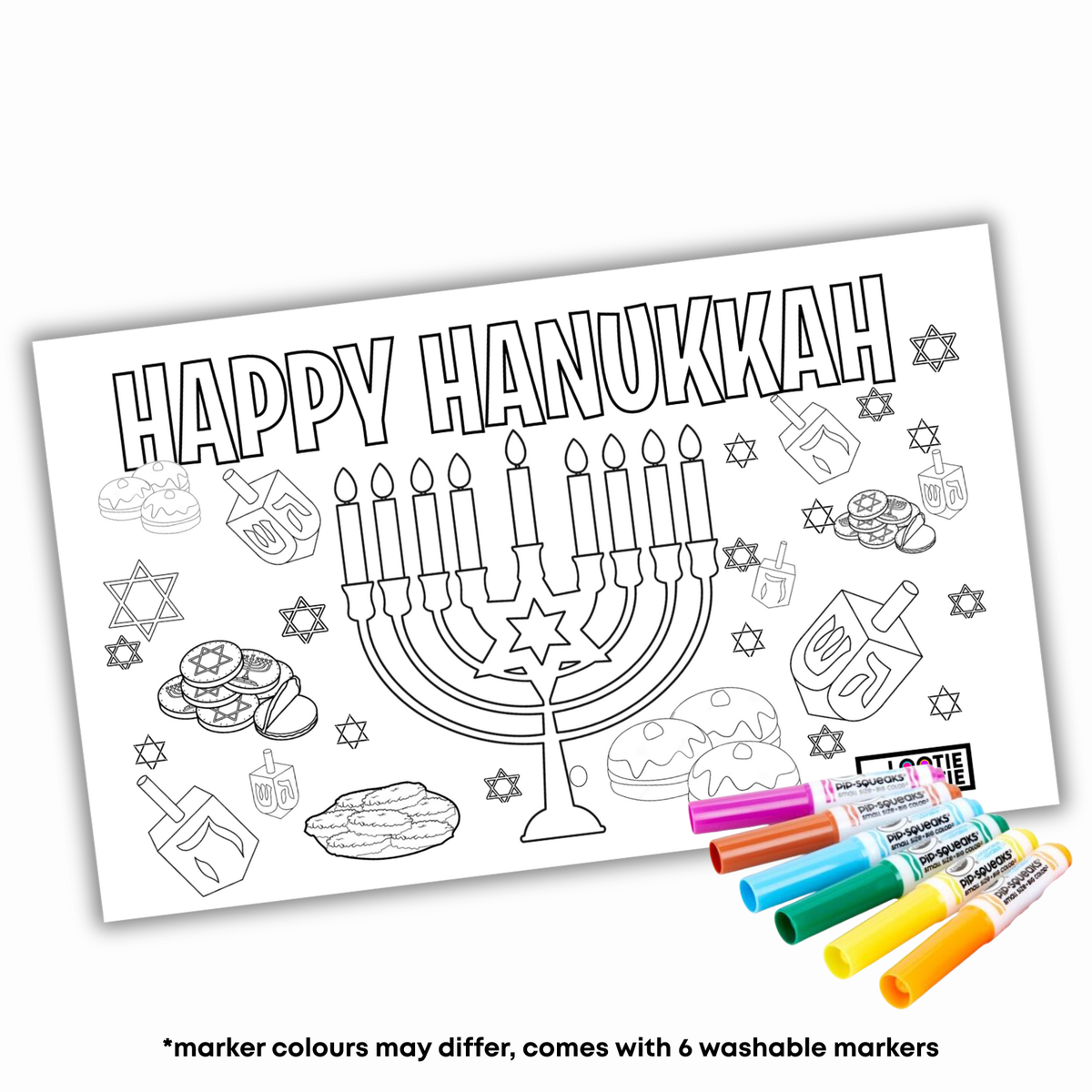 Lot de 5 sets de table jetables Hanukkah
