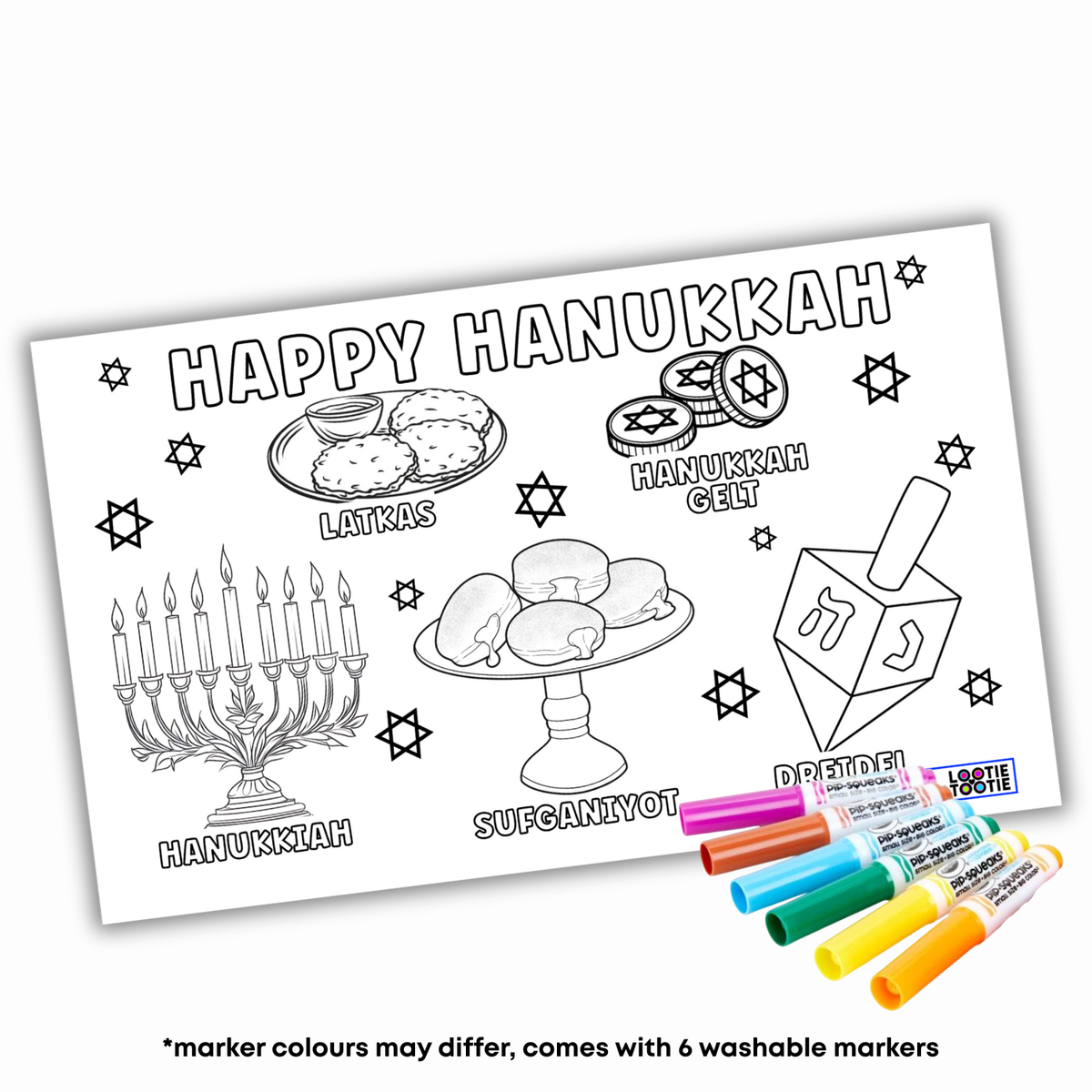 Lot de 5 sets de table jetables Hanukkah