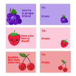 Lots de cartes Saint-Valentin fruitées