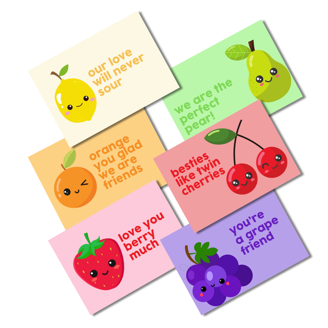 Lots de cartes Saint-Valentin fruitées