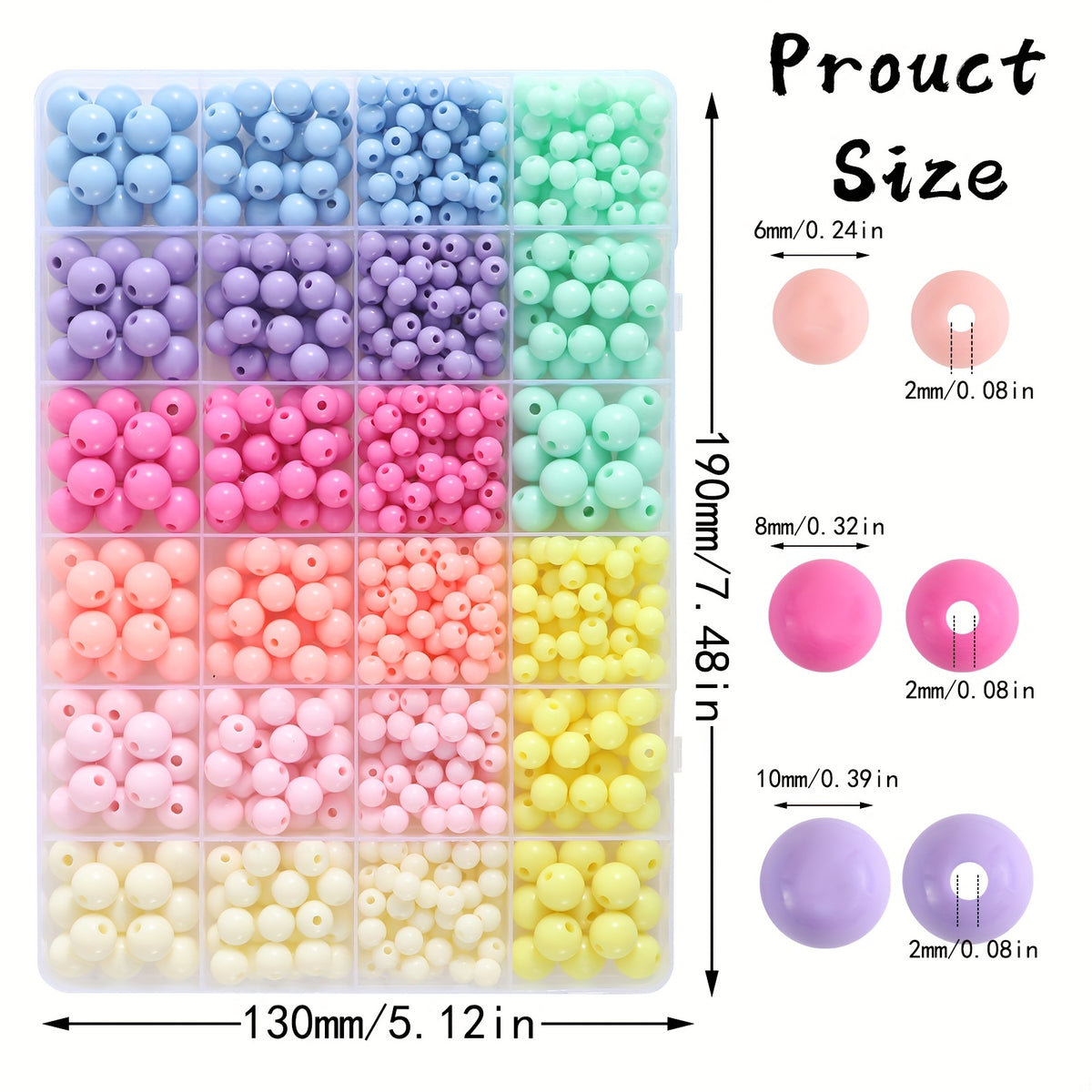 Perles en silicone couleur bonbon