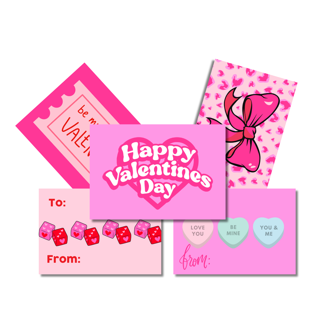 Packs de cartes de Saint-Valentin preppy