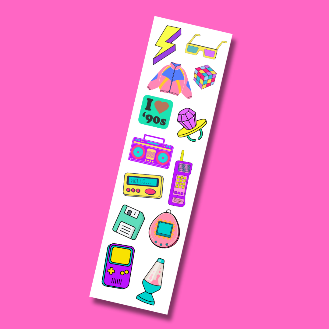 Bande de stickers rétro années 90
