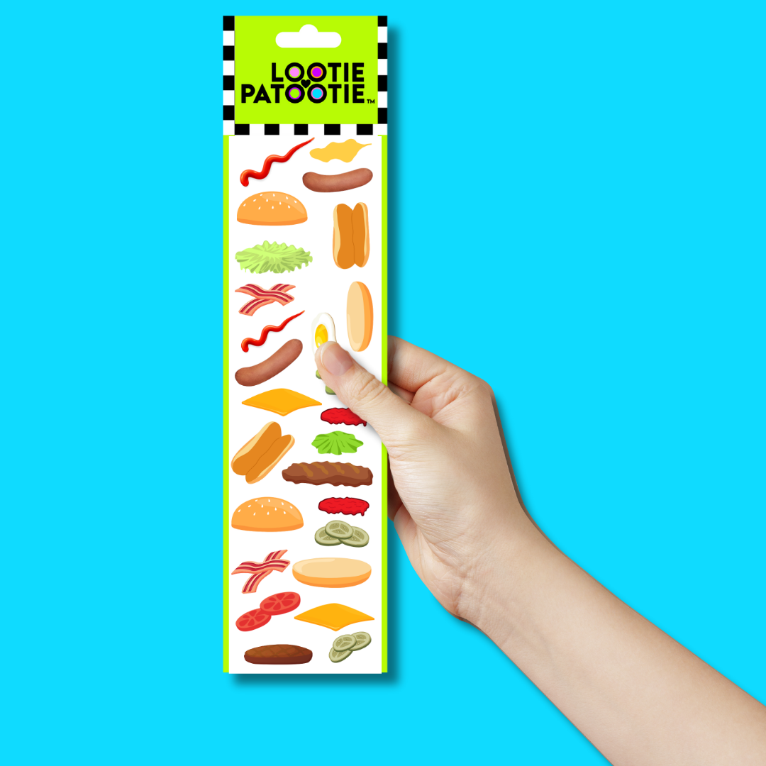 Bande de stickers « Crée ton burger »