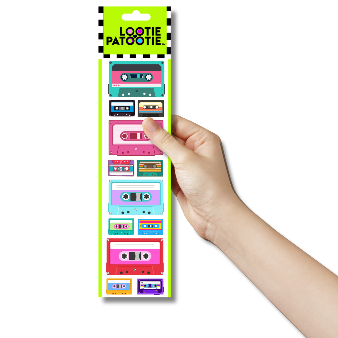 Bande d'autocollants cassettes
