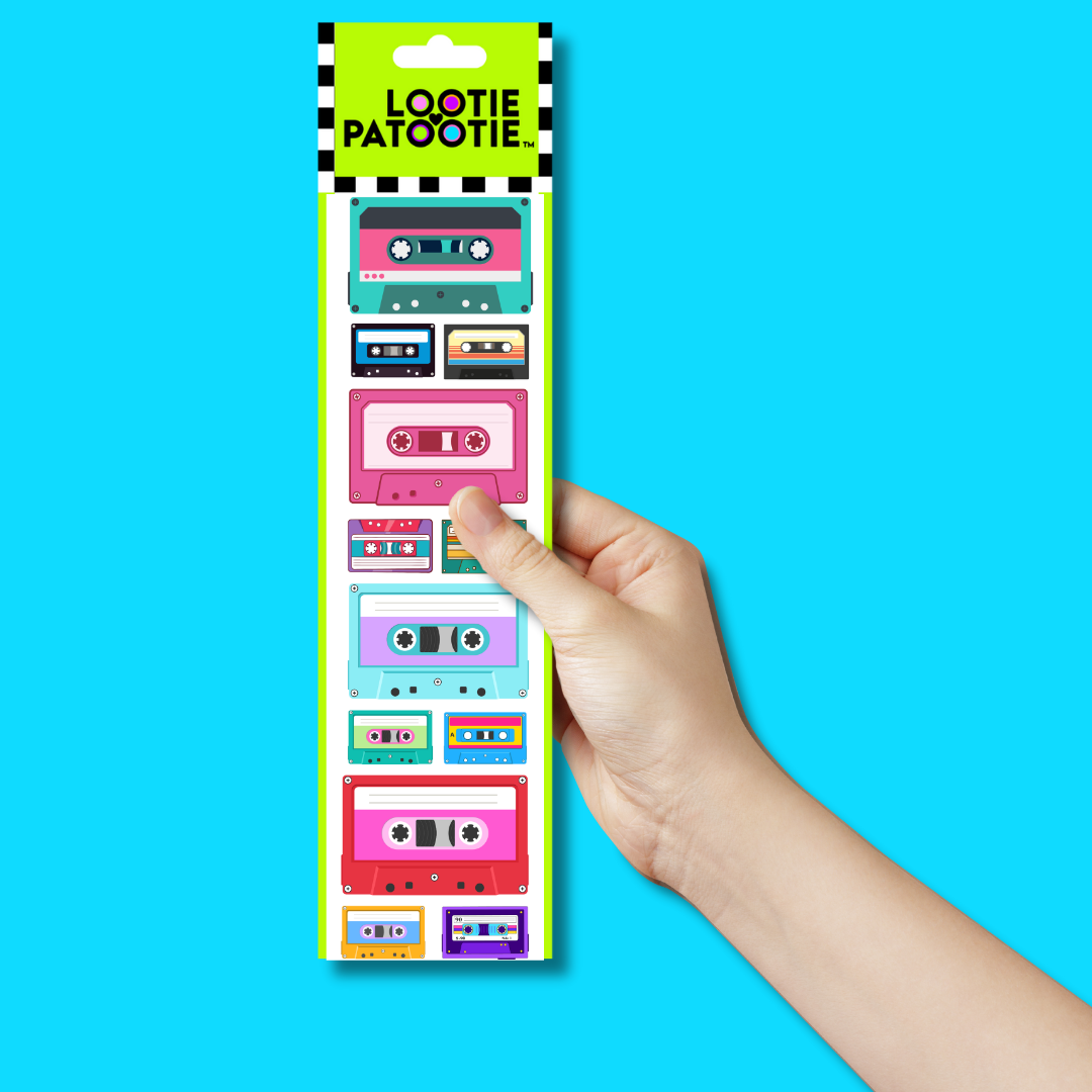 Bande d'autocollants cassettes