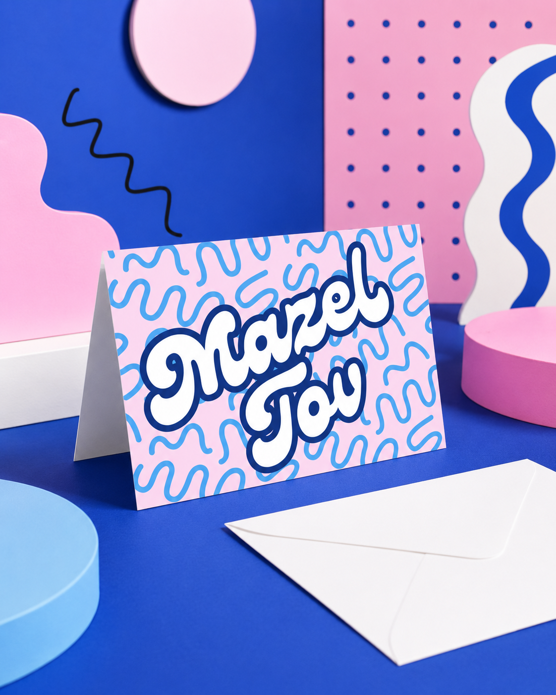 Squiggle Mazel Tov Notecard