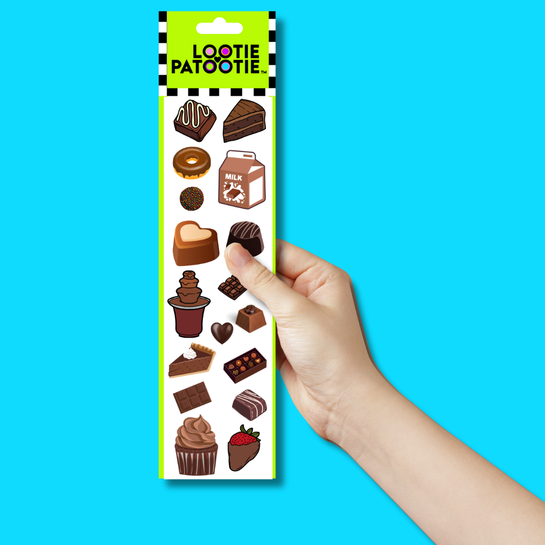 Bande d'autocollants pour les amoureux du chocolat