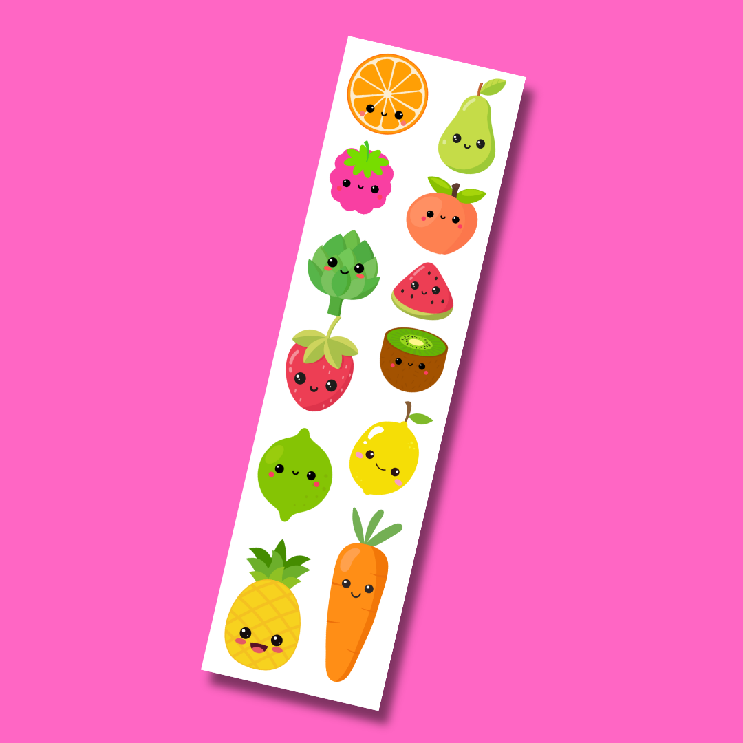 Bande de stickers Visages de fruits