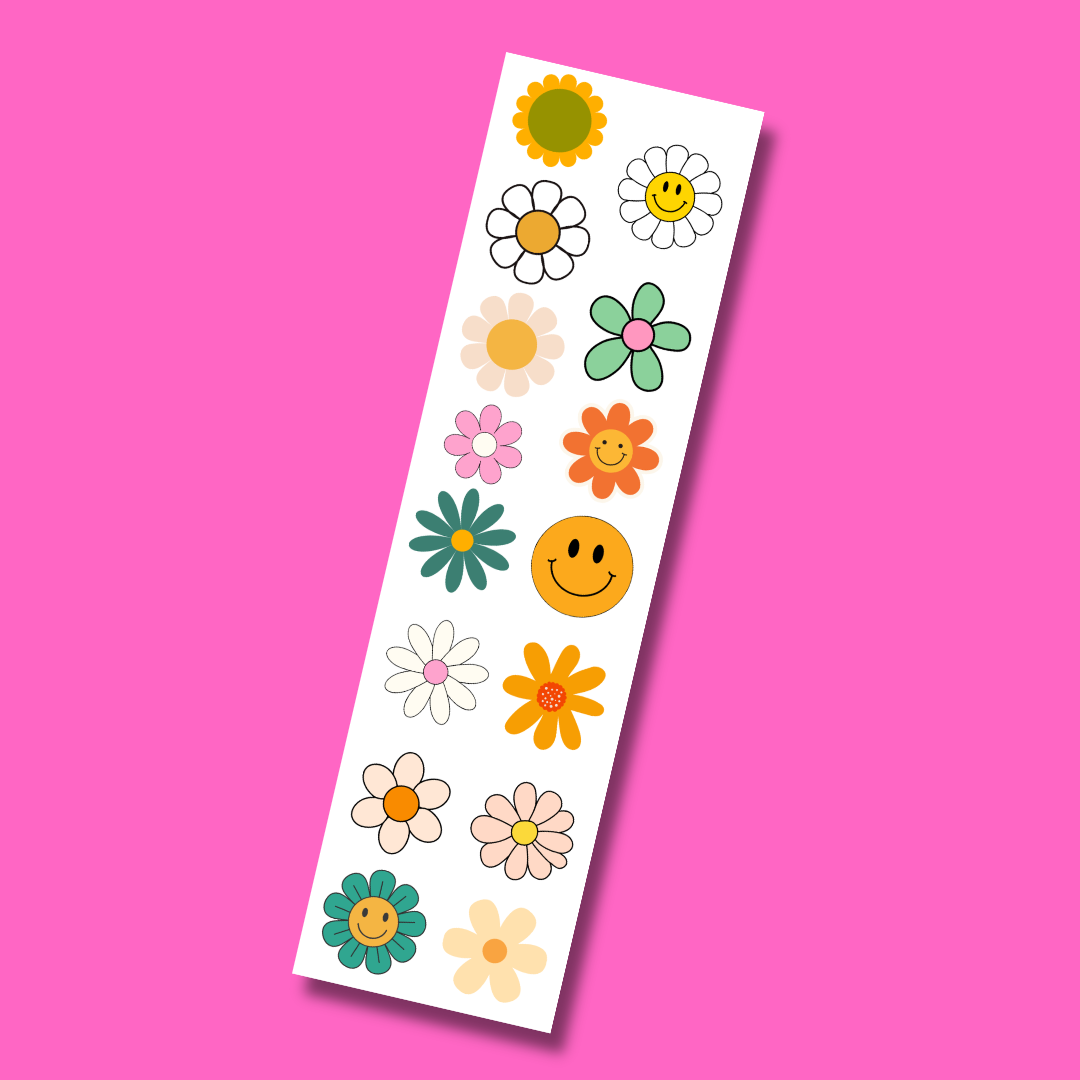 Bande de stickers Fleurs années 70