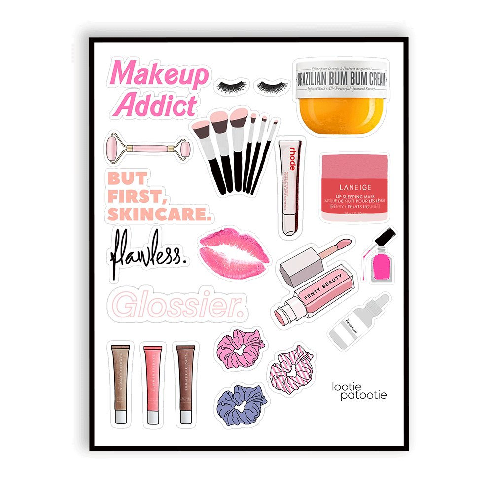 Planche d'autocollants « Makeup Addict »