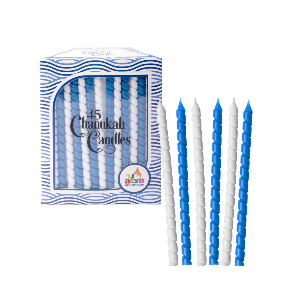Blue & White Hanukkah Candles