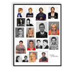 Planche d'autocollants « Mugshots de célébrités »