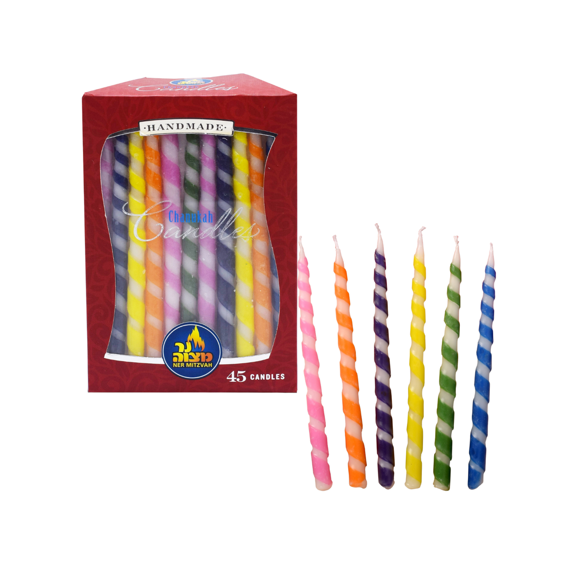 Colourful Spiral Hanukkah Candles