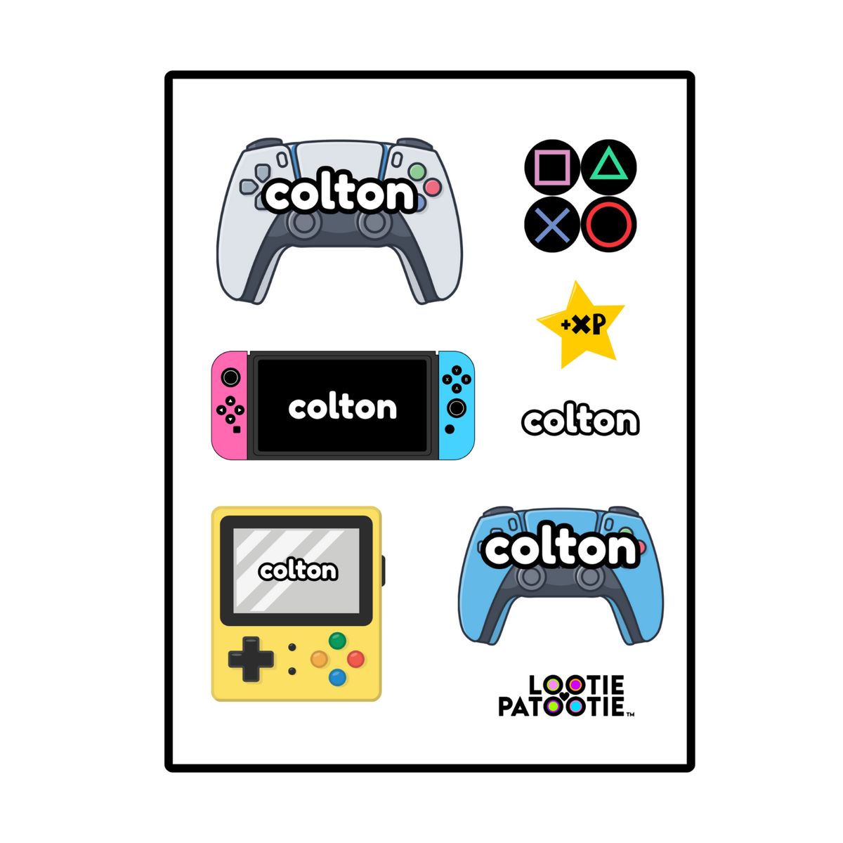 Autocollants de nom pour manette de jeu