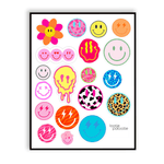 Planche d'autocollants « smiley »
