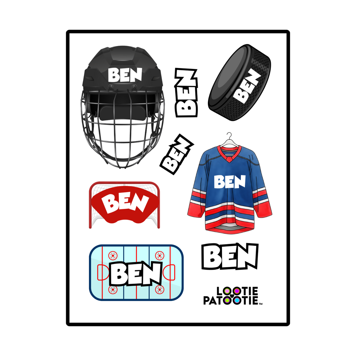 Autocollants Nom de Hockey