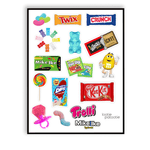 Planche d'autocollants "I Want Candy"