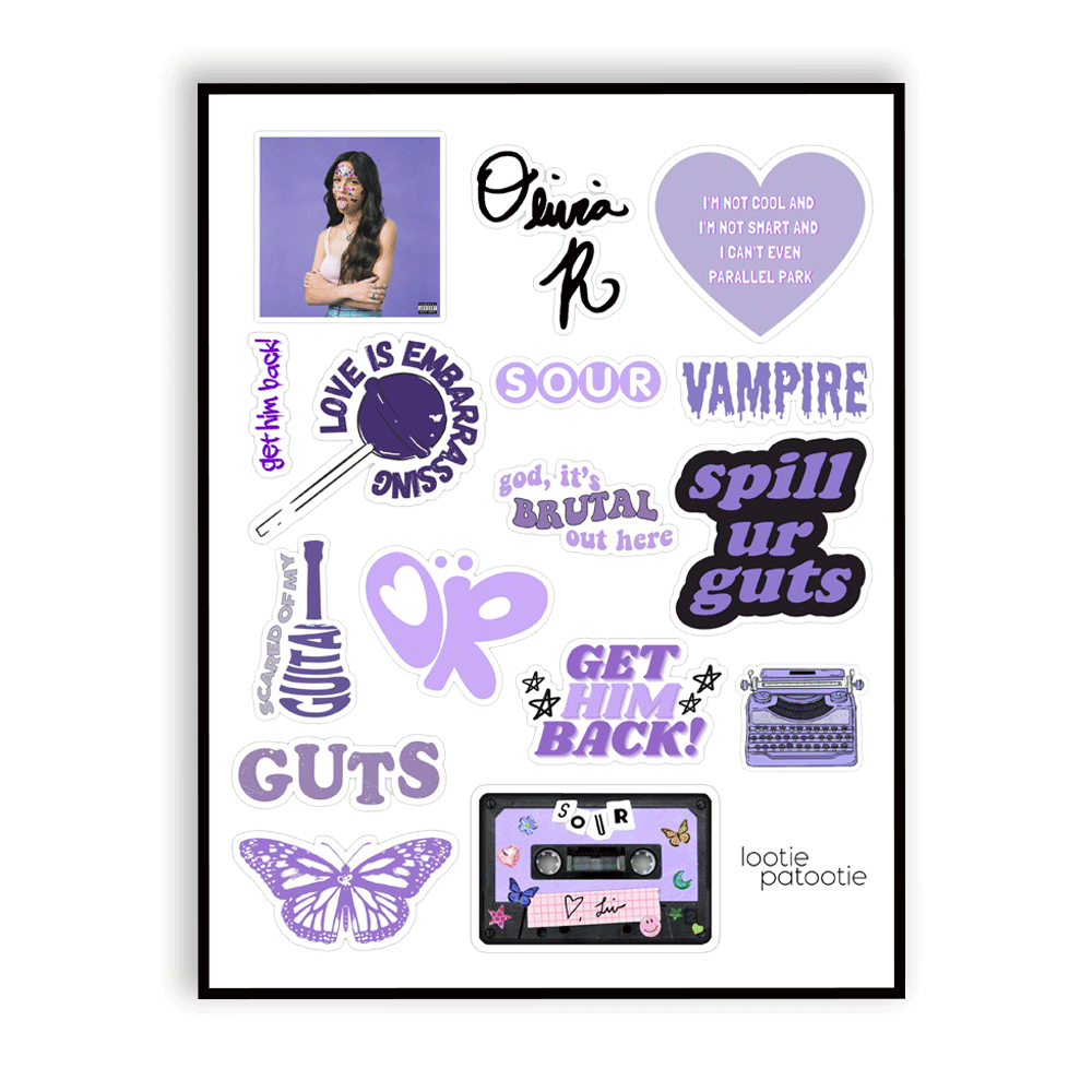 Planche d'autocollants Olivia Rodrigo