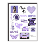 Planche d'autocollants Olivia Rodrigo