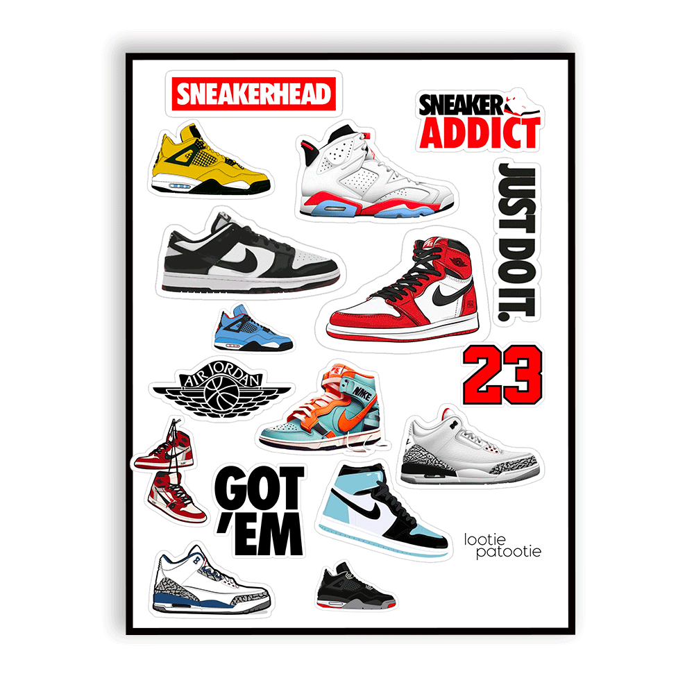 Planche d'autocollants « Show Me Your Jordans »
