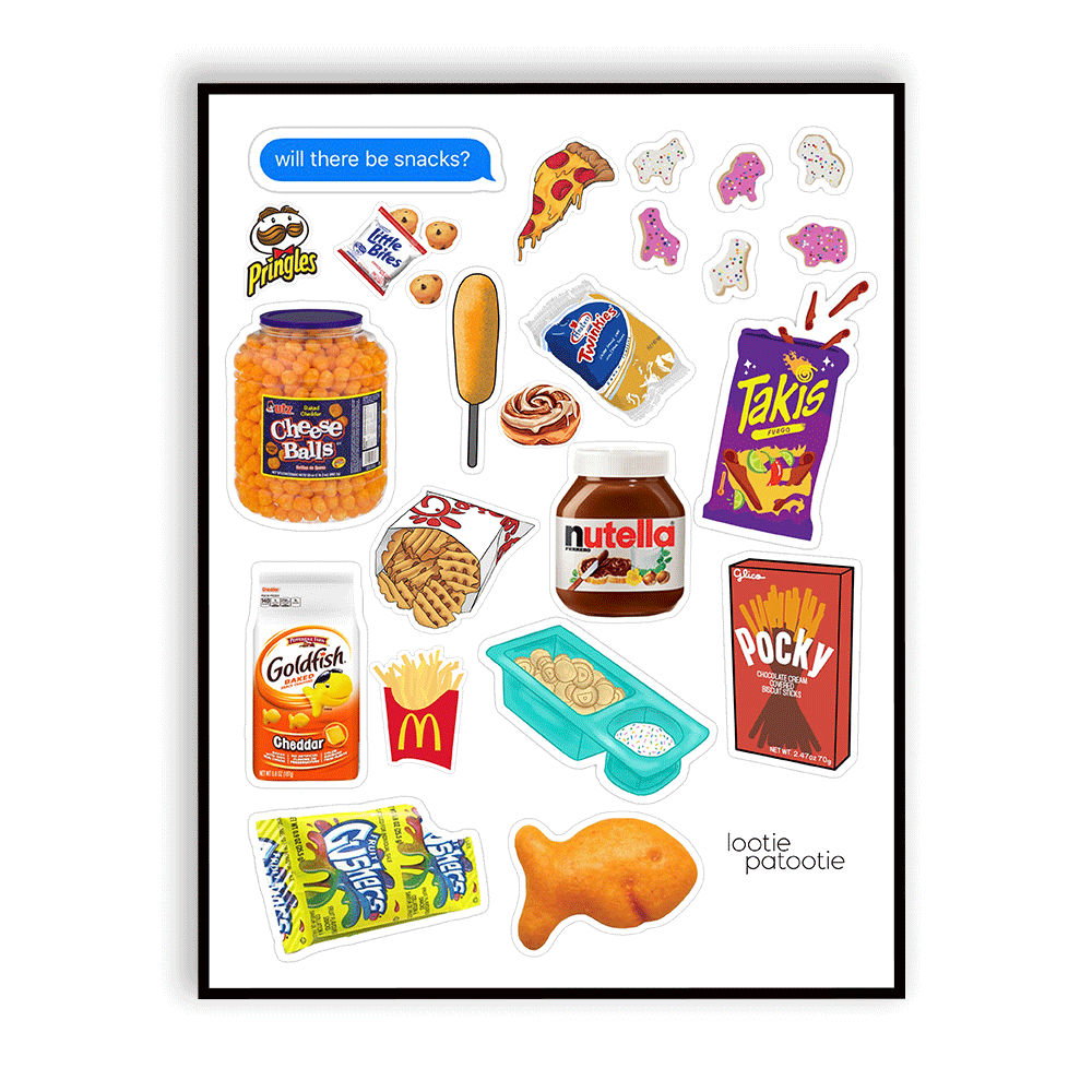 Planche d'autocollants Snack World