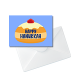 Bold Jelly Donut Hanukkah Note Card