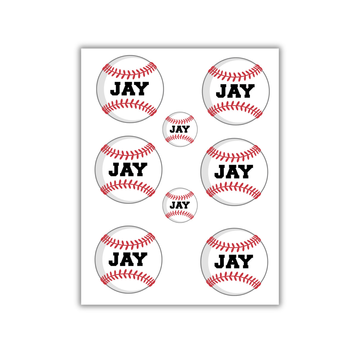 Baseball Name Stickers