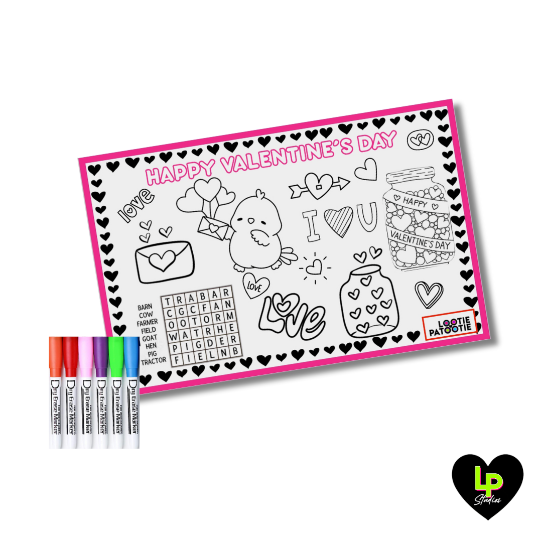 Valentine's Day Wipeable Placemat