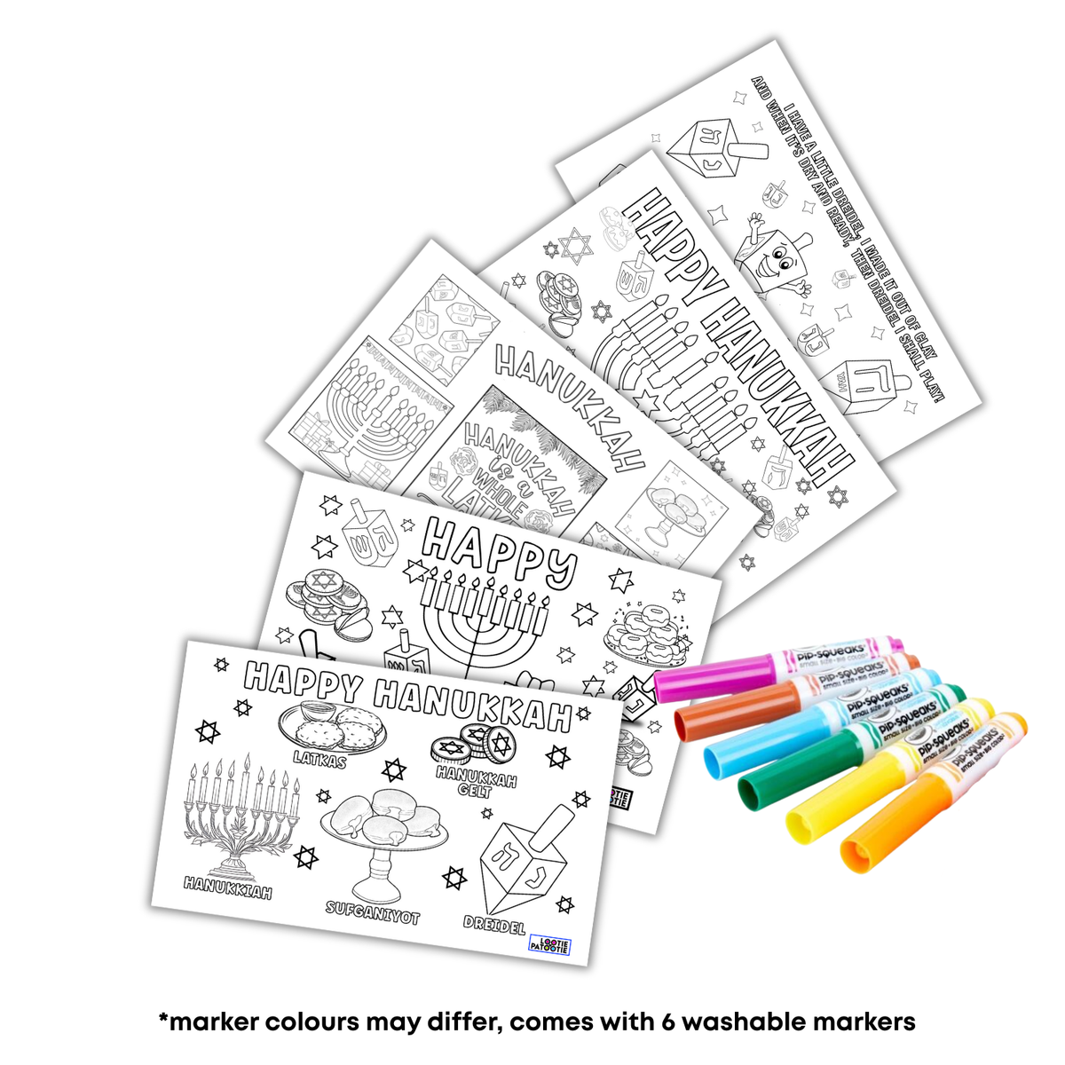 Pack of 5 Hanukkah Single Use Placemats