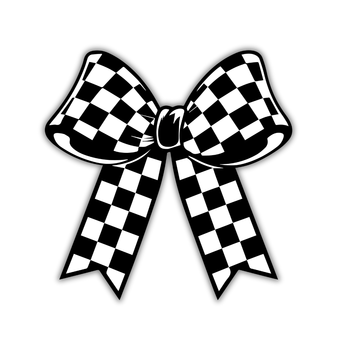 Checkered Bow Sticker