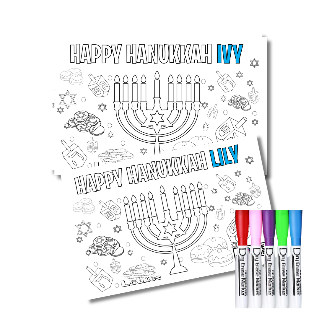 Hanukkah Wipeable Placemats