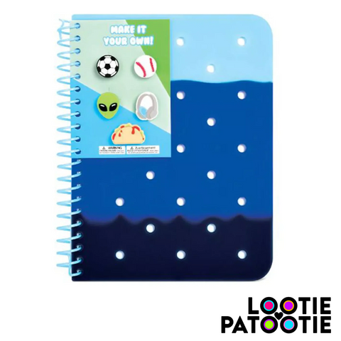 JIBBITZ NOTEBOOK BLUE TIE DYE CHARMED