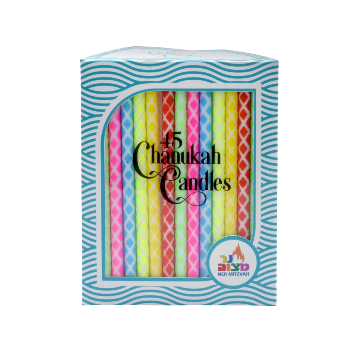 Hanukkah Candles Geometric Neon