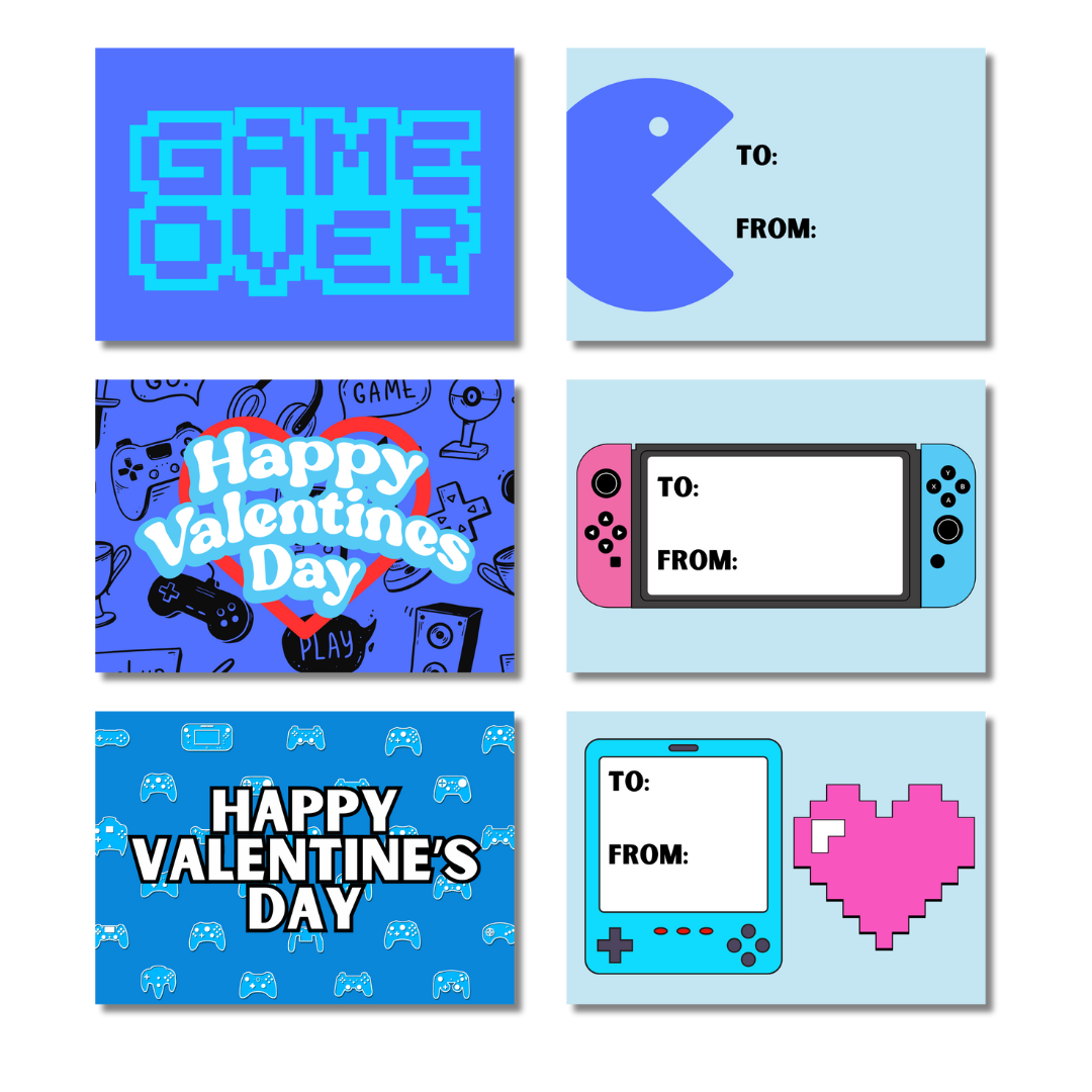 Gamer Valentine's Day Card Packs