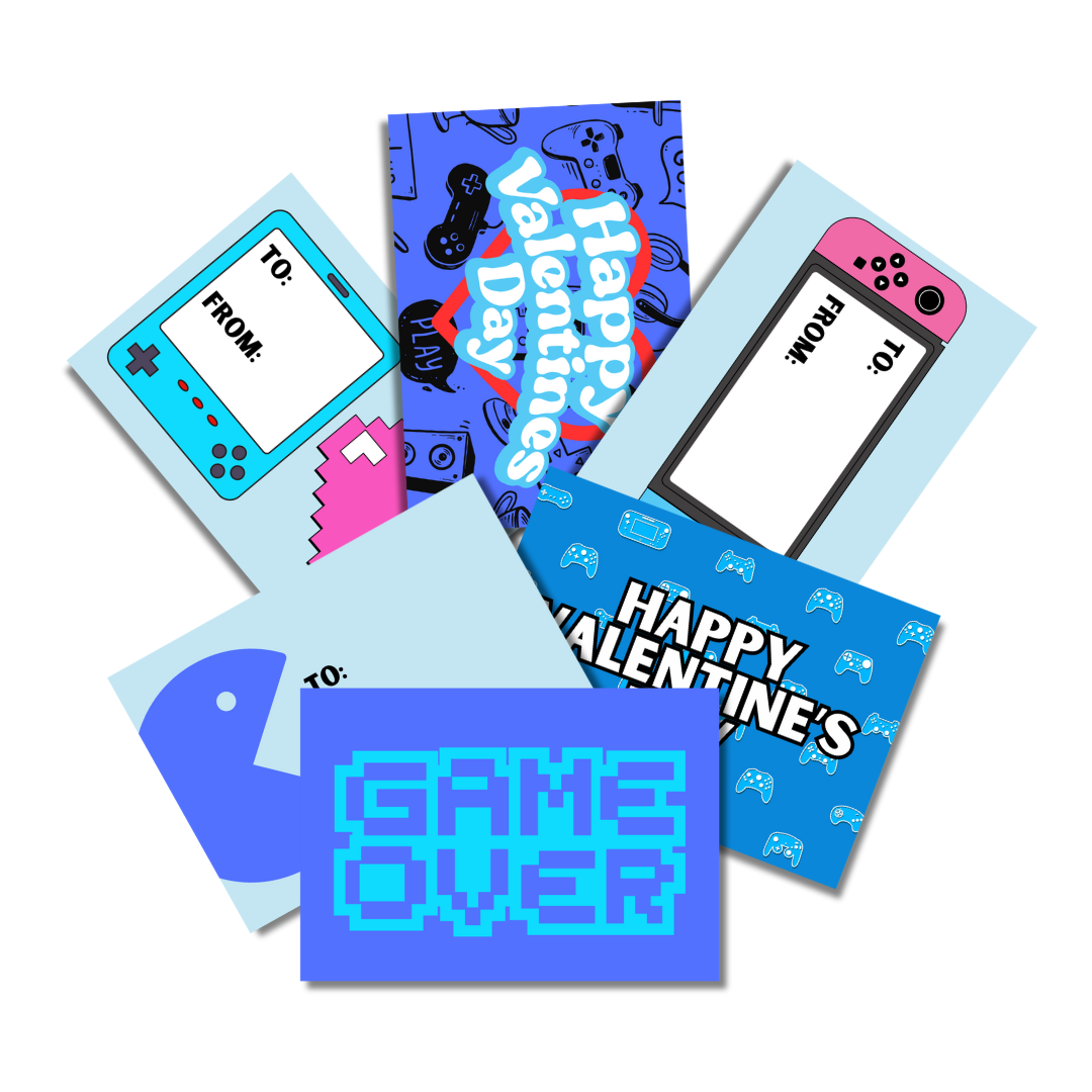 Gamer Valentine's Day Card Packs