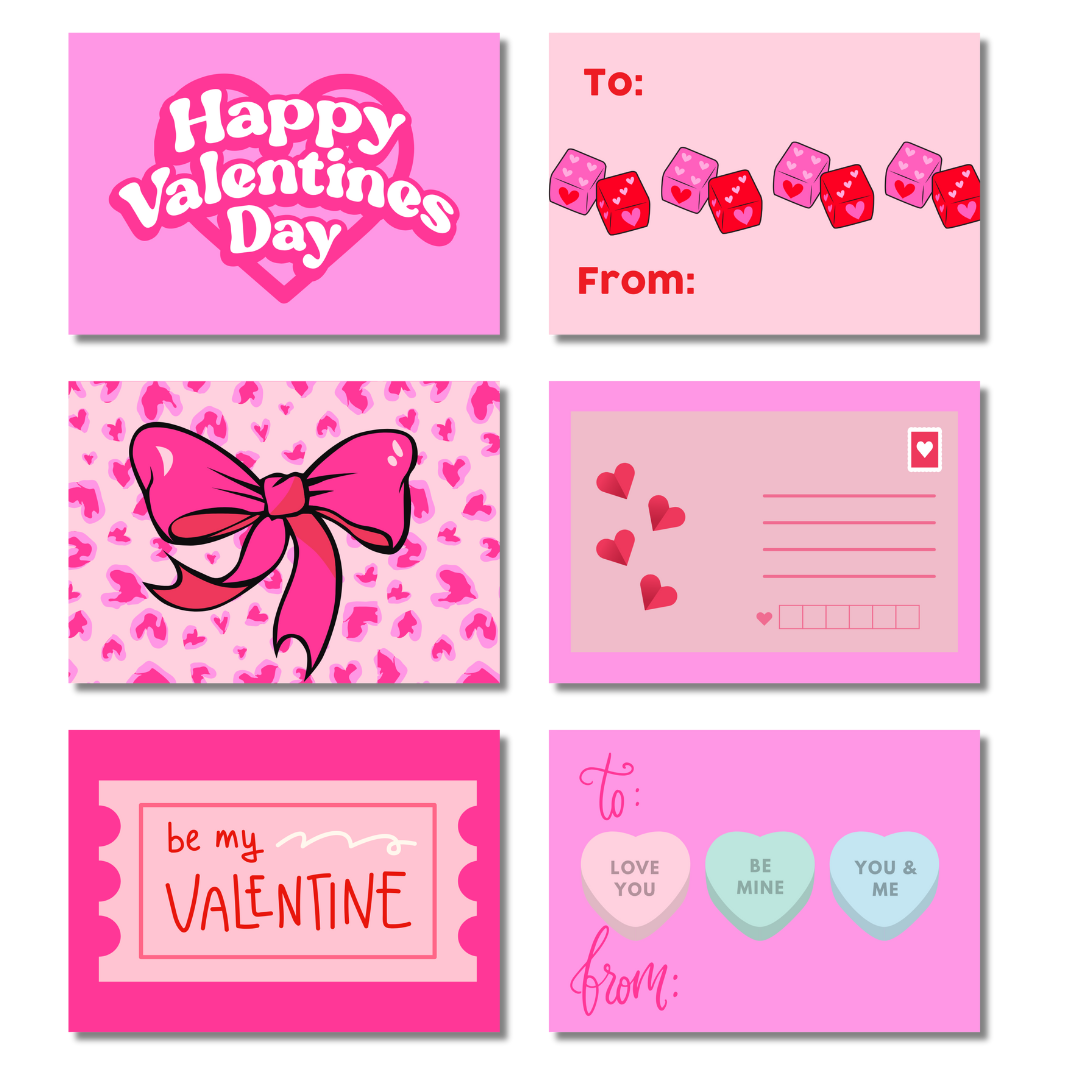 Preppy Valentine's Day Card Packs
