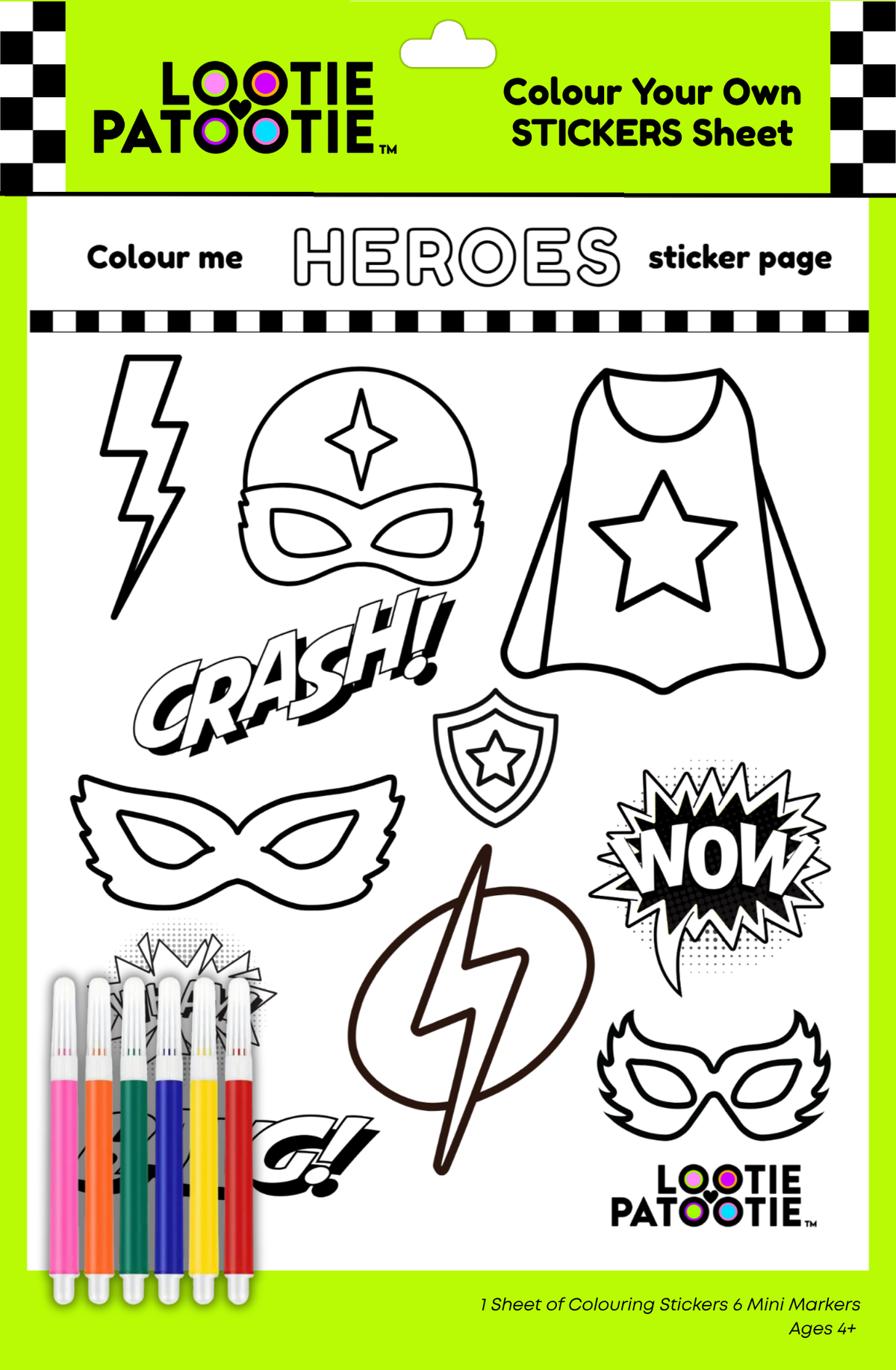 Colour Me Superheroes Stickers