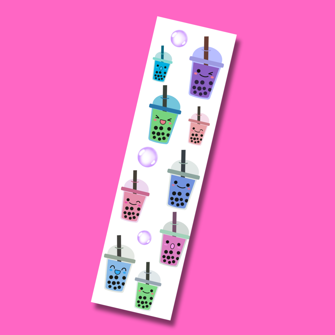 Boba Tea Sticker Strip