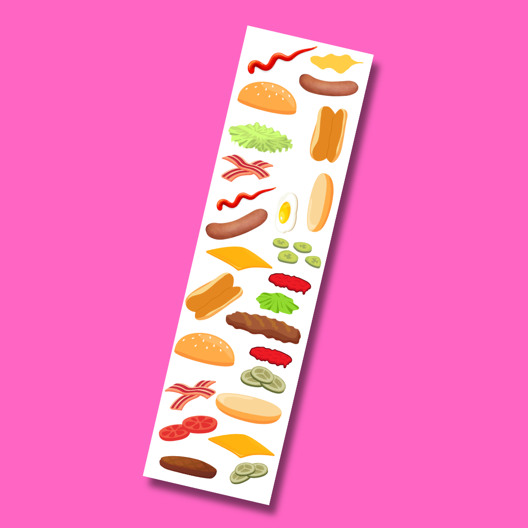 Build-a-Burger Sticker Strip