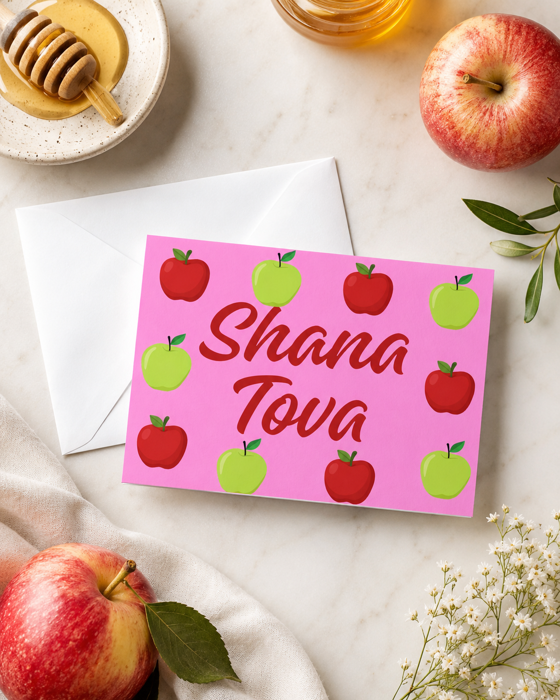 Shana Tova Pink Apple Card