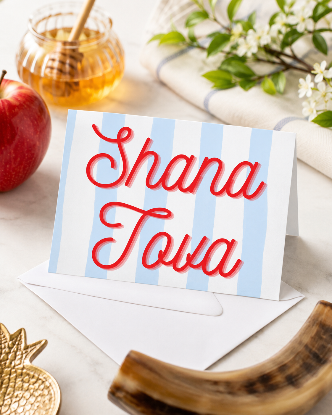 Shana Tova Preppy Stripe Card