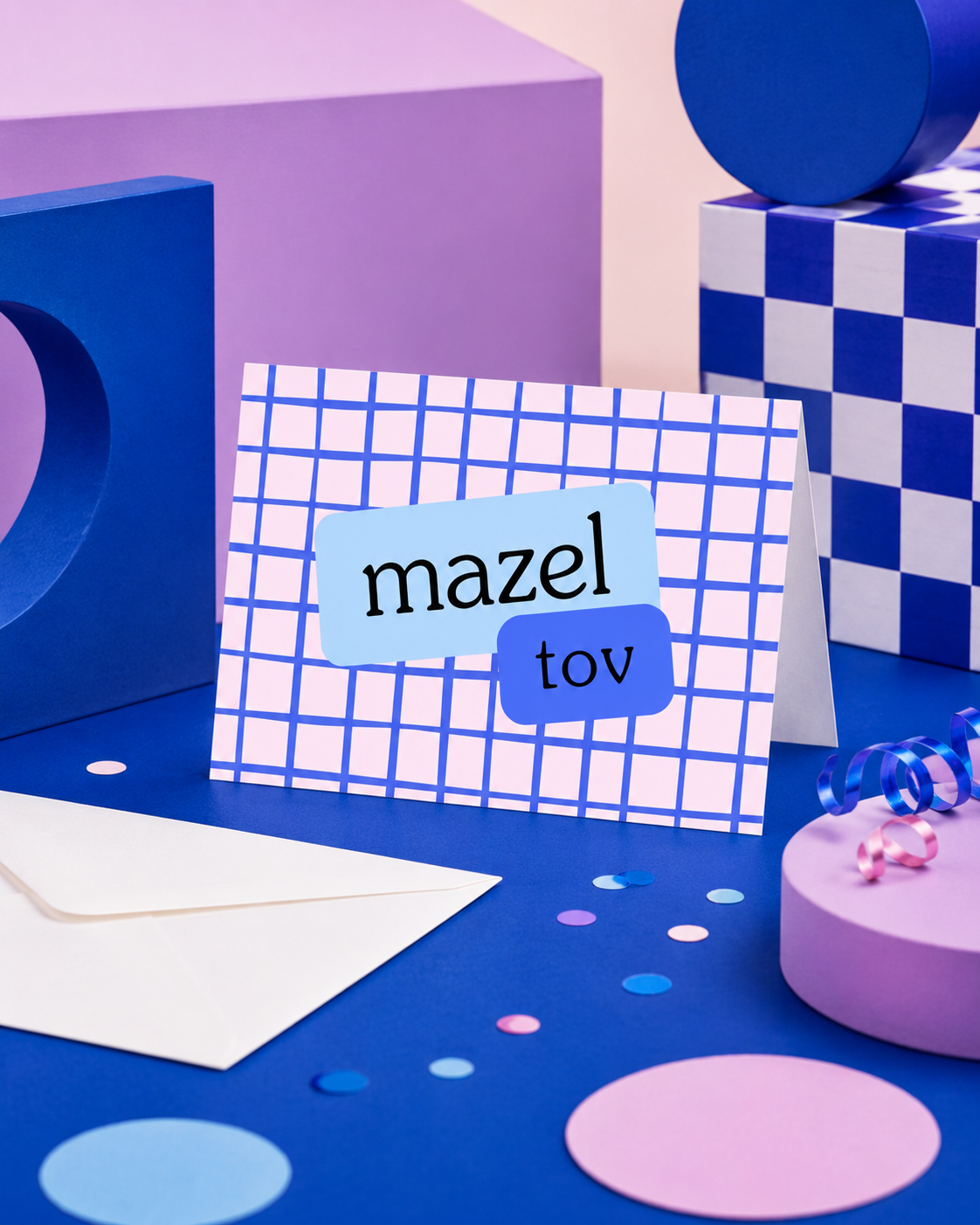 Purple Grid Mazel Tov