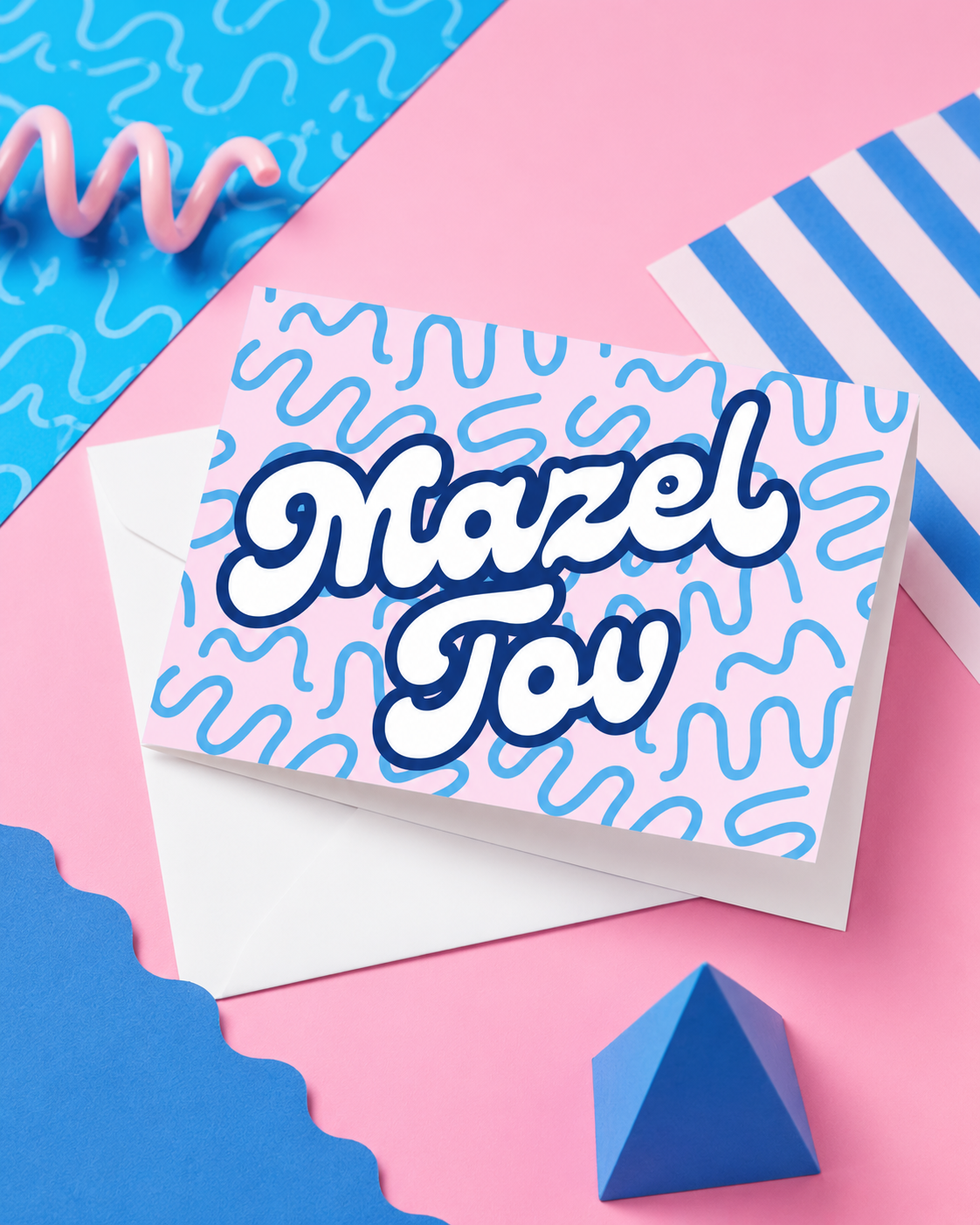 Squiggle Mazel Tov Notecard