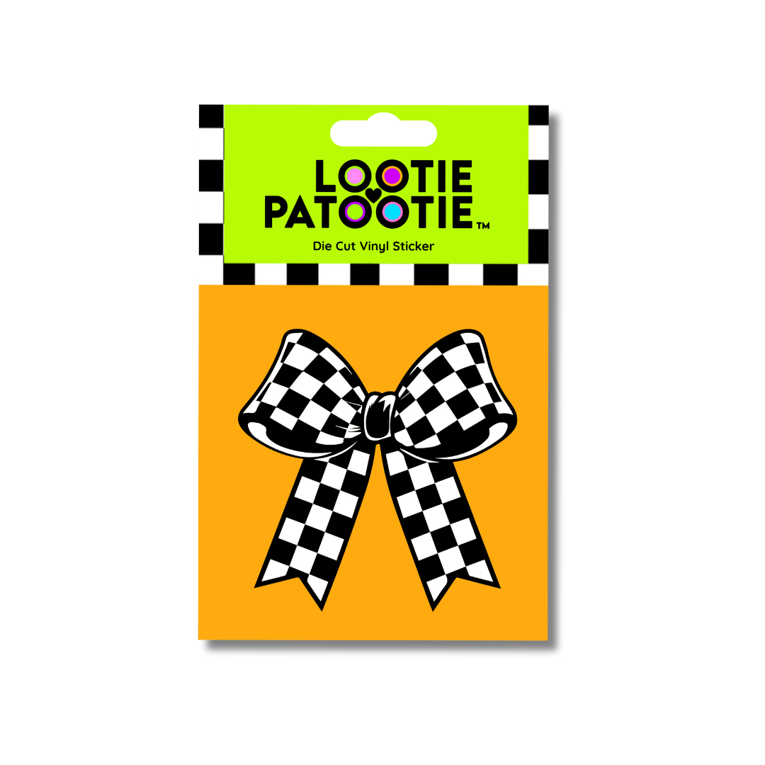 Checkered Bow Sticker
