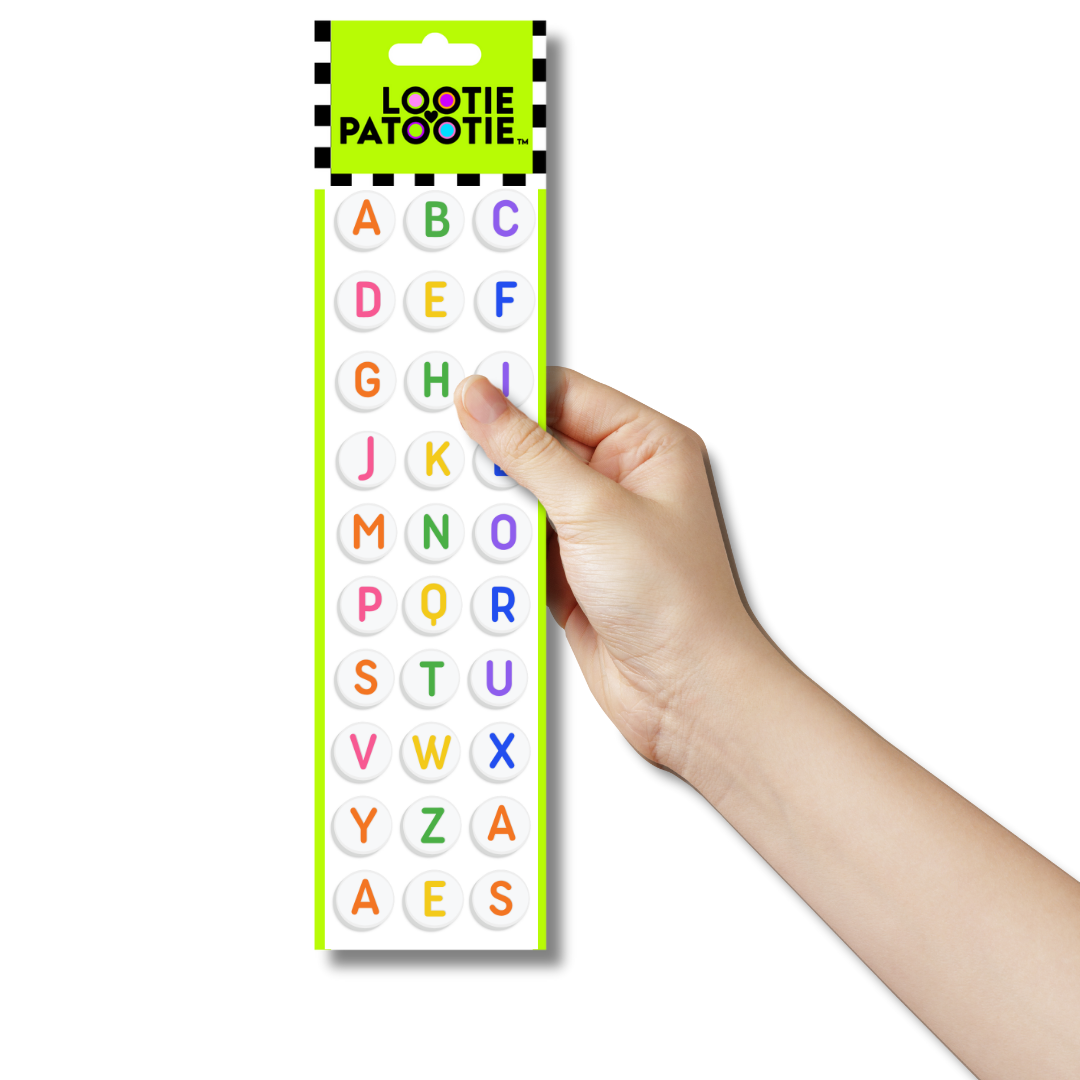 Coloured Letter Beads Sticker Strip